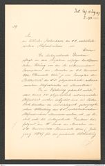 k.k. naturhistorisches Hofmuseum, Intendanzakten 1885-1896 (Hauer), Aktenzahl Z.294/1887, Seite 1